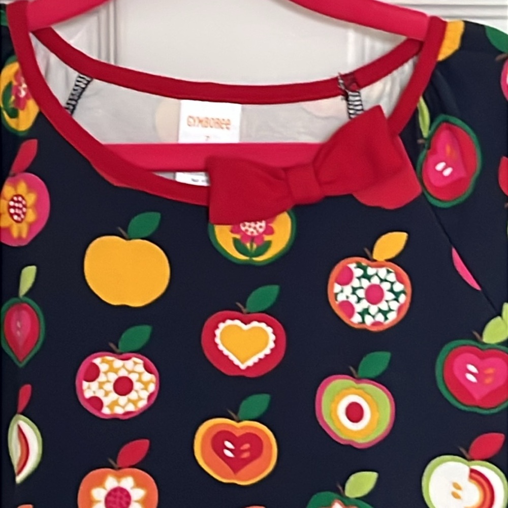Gymboree Apple Dress Size 7-Navy - Picture 2 of 7